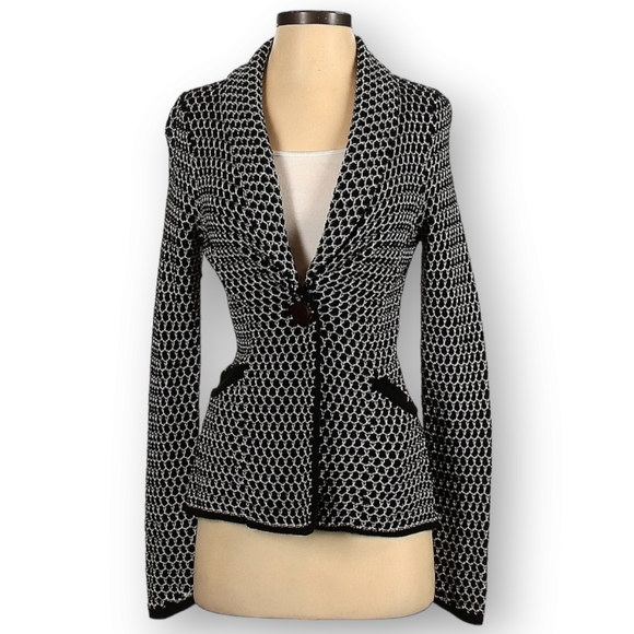 Anthropologie Sweaters - Anthro Charlie & Robin Cardigan Sweater Size XS Black & White Knit Long Sleeves